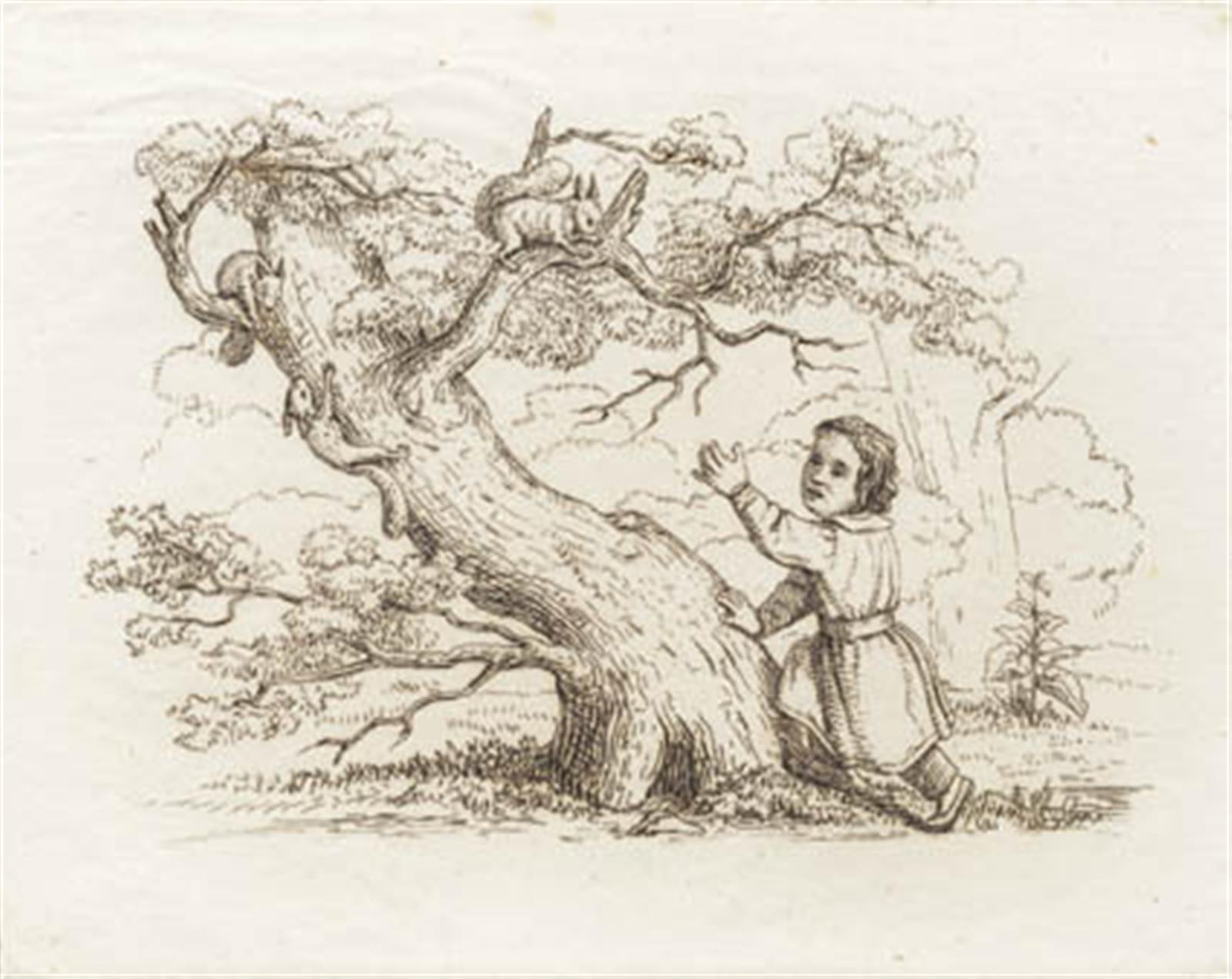 Illustration til "Halvhundrede Fabler for Børn" af Hey