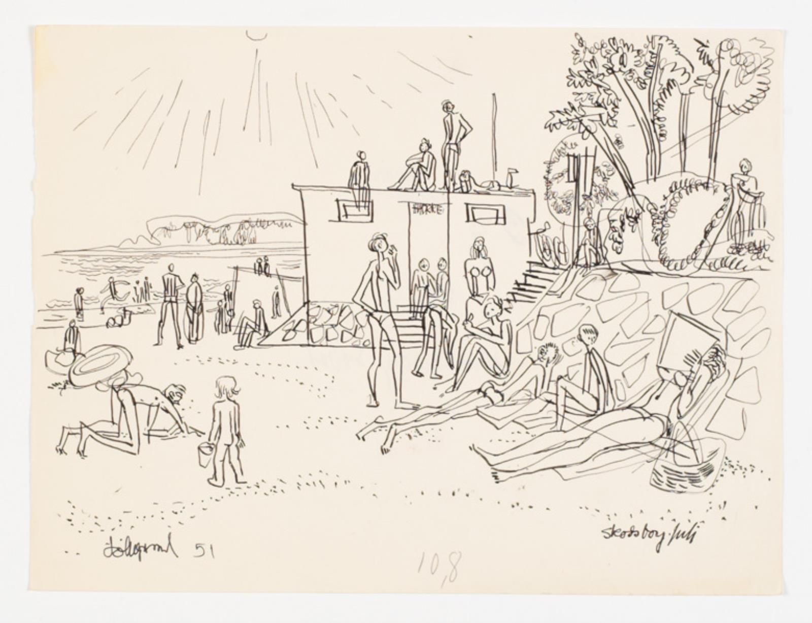 Skodsborg. Juli, Hans Lollesgaard, 1951