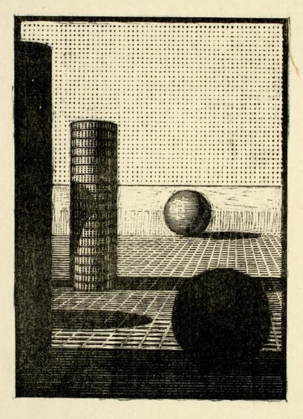 Komposition med søjler og kugler, Marcel Rasmussen, 1913-1964