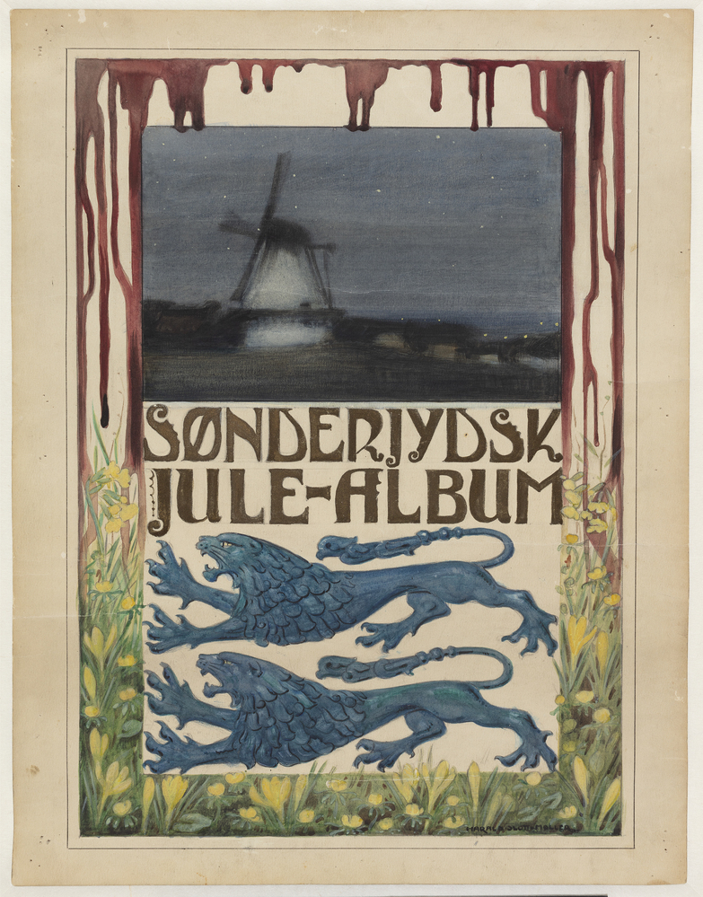 Udkast til forside til "Sønderjydsk Jule-album" 1919(?)