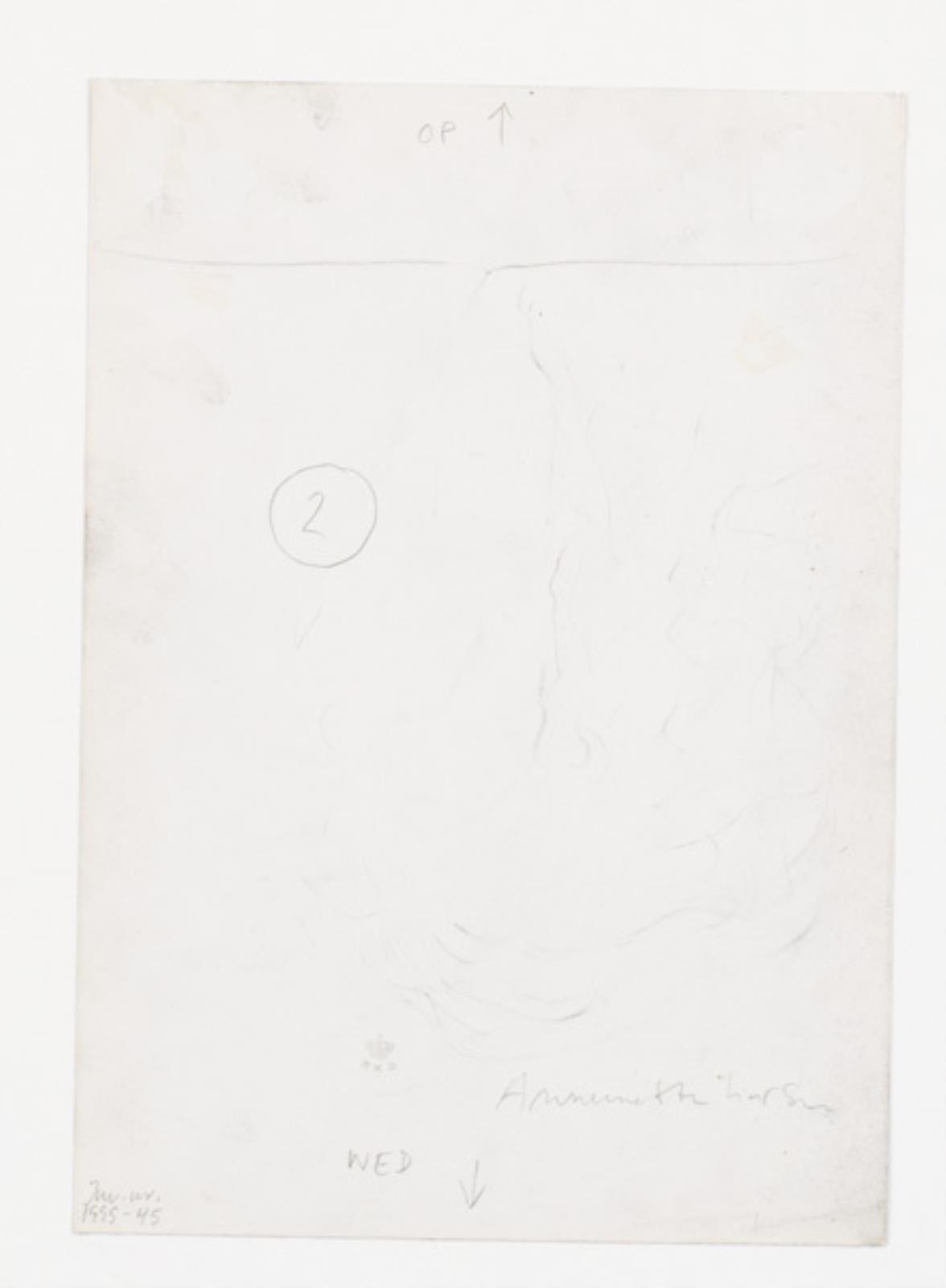 Løst rids af uidentificerbar figur, Annemette Larsen, 1992