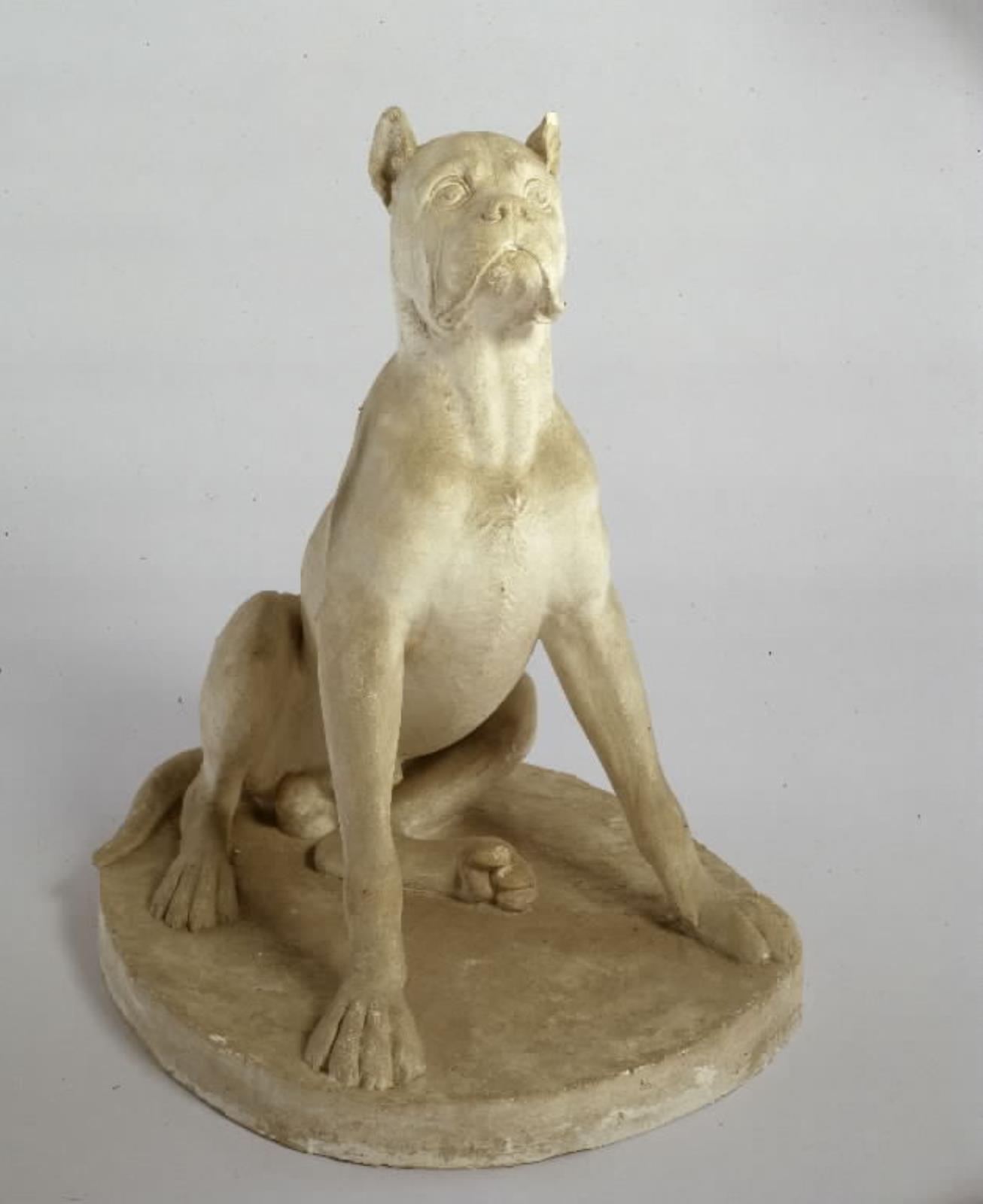 En siddende buldog. Den tyske maler William Bottomleys hund.