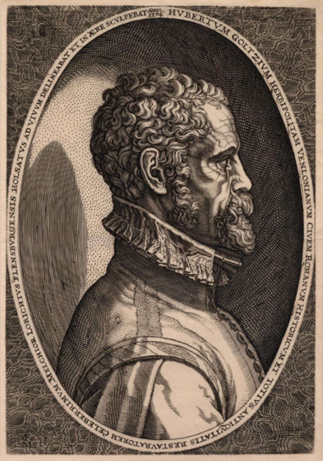 Portræt af oldtidsforskeren Hubert Goltzius