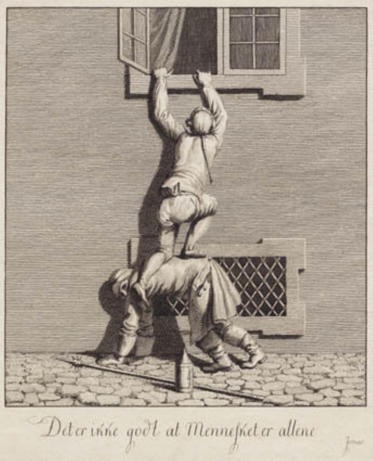 Satirisk blad. "Det er ikke godt at Mennesket er allene"