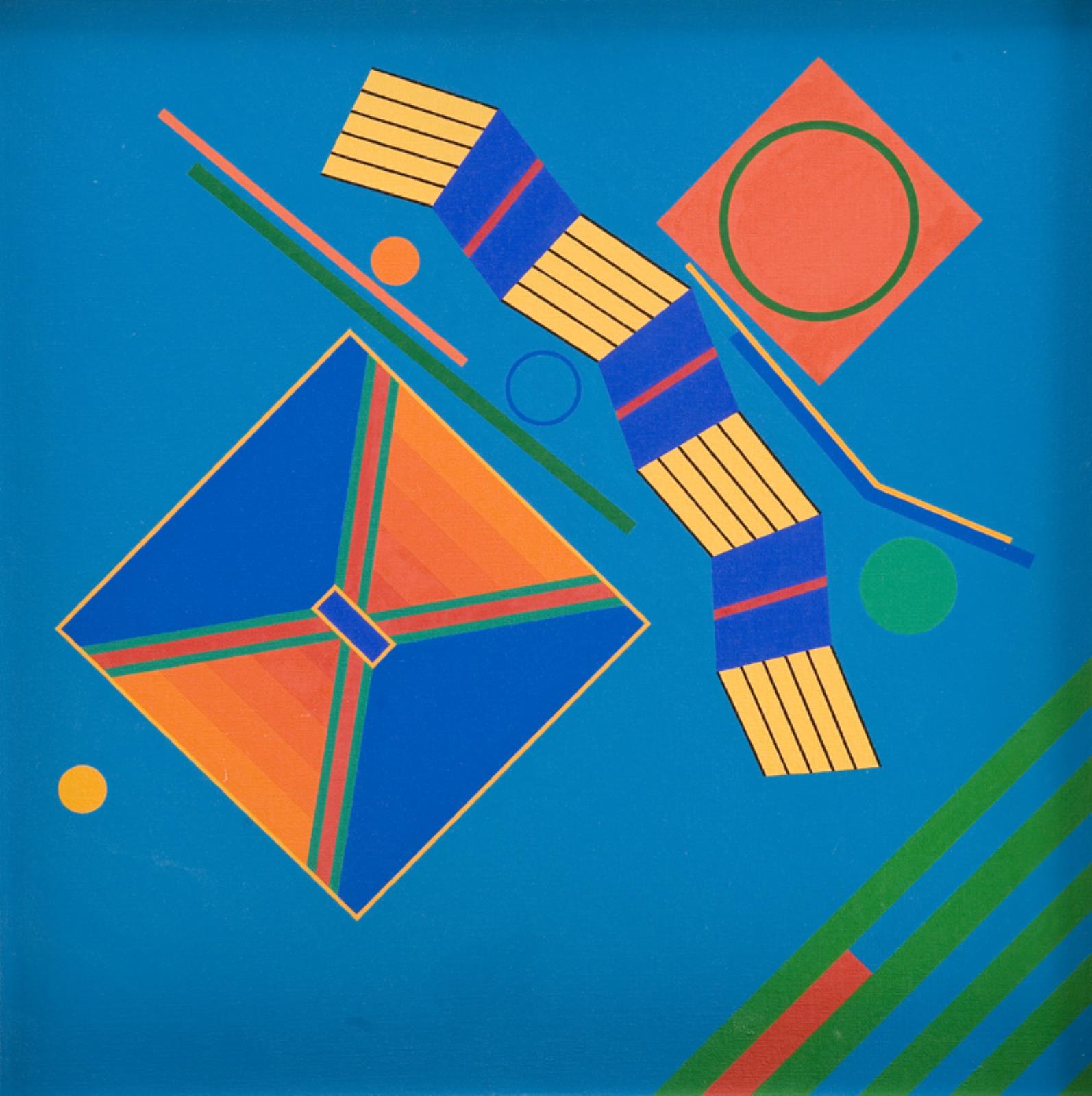 Komposition bestående af syv diagonale billedelementer, Mogens Lohmann, 1979