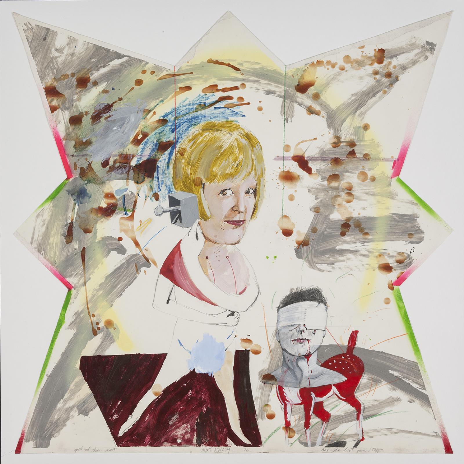 Maleri med Rudolf Schwarzkogler billede, Mike Kelley, 1976
