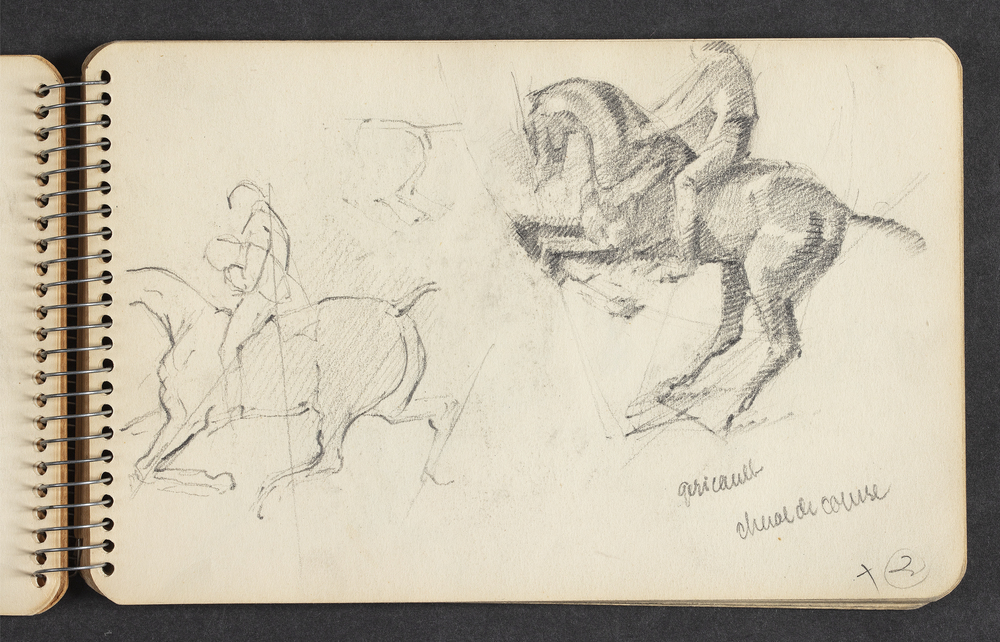 To studier af jæger på stejlende hest, Hans Lollesgaard, 1923-1993