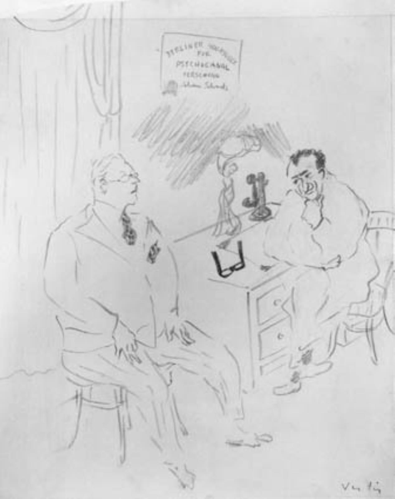 "Je ne sais qu'en penser, Docteur ... mais j'ai une étrange peur des lions.", Marcell Vertès, 1895-1961