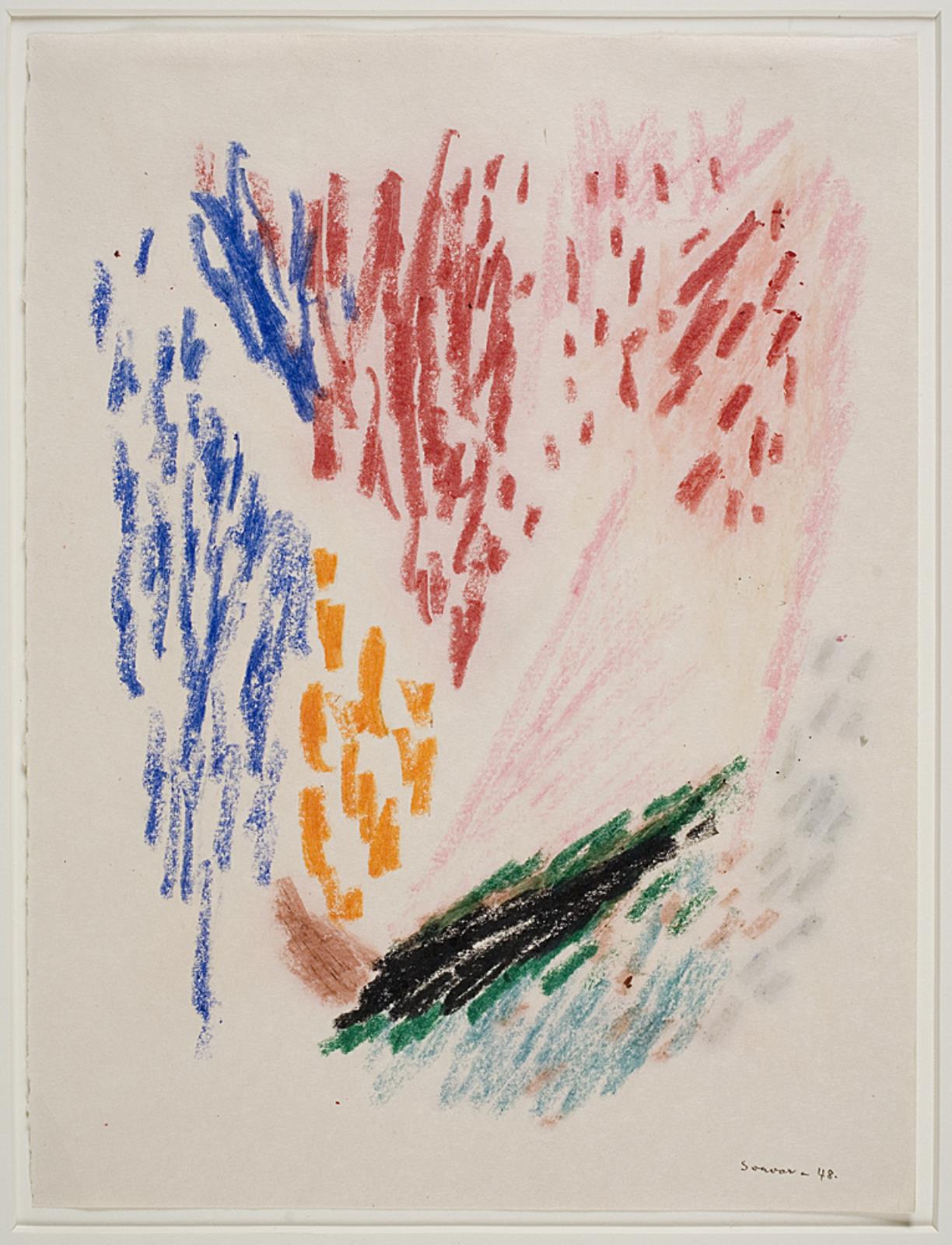 Abstrakt komposition, Svavar Gudnason, 1948