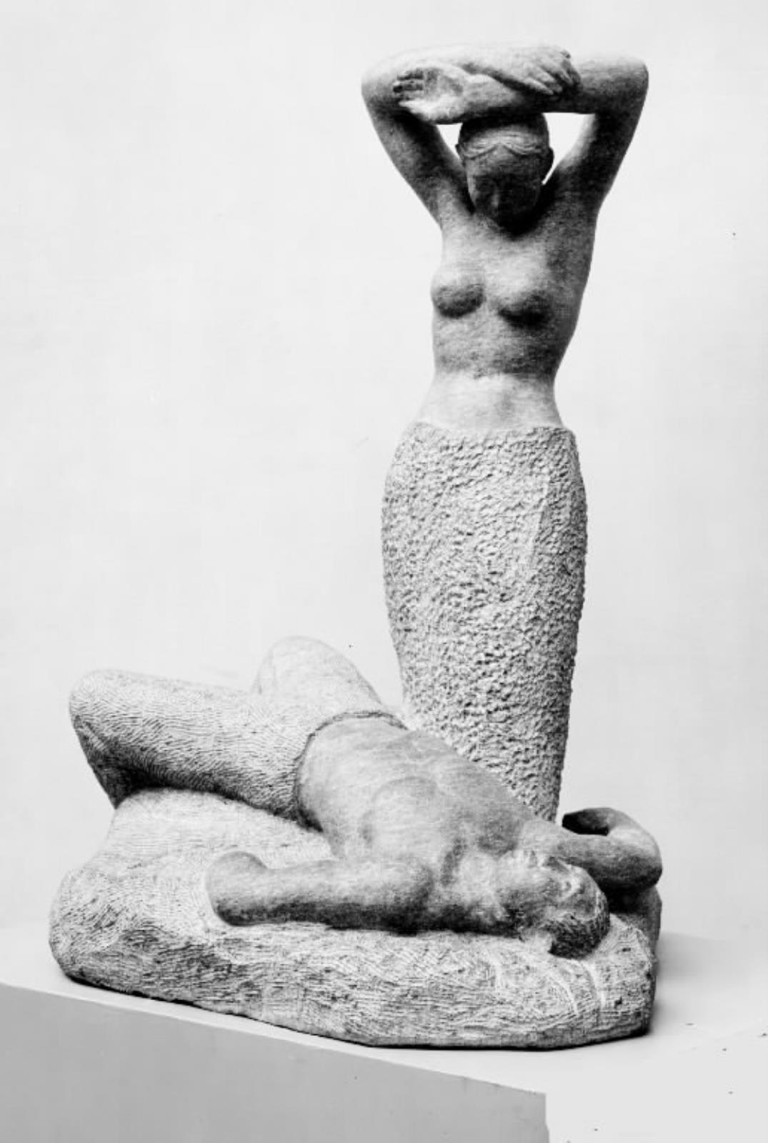 Den døde mand. Kvinde der sørger over sin mands lig