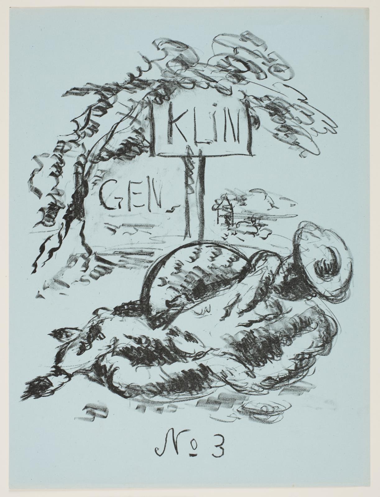 Liggende figur. Forside til Klingen årg. III, nr. 3-4, Vilhelm Lundstrøm, 1920