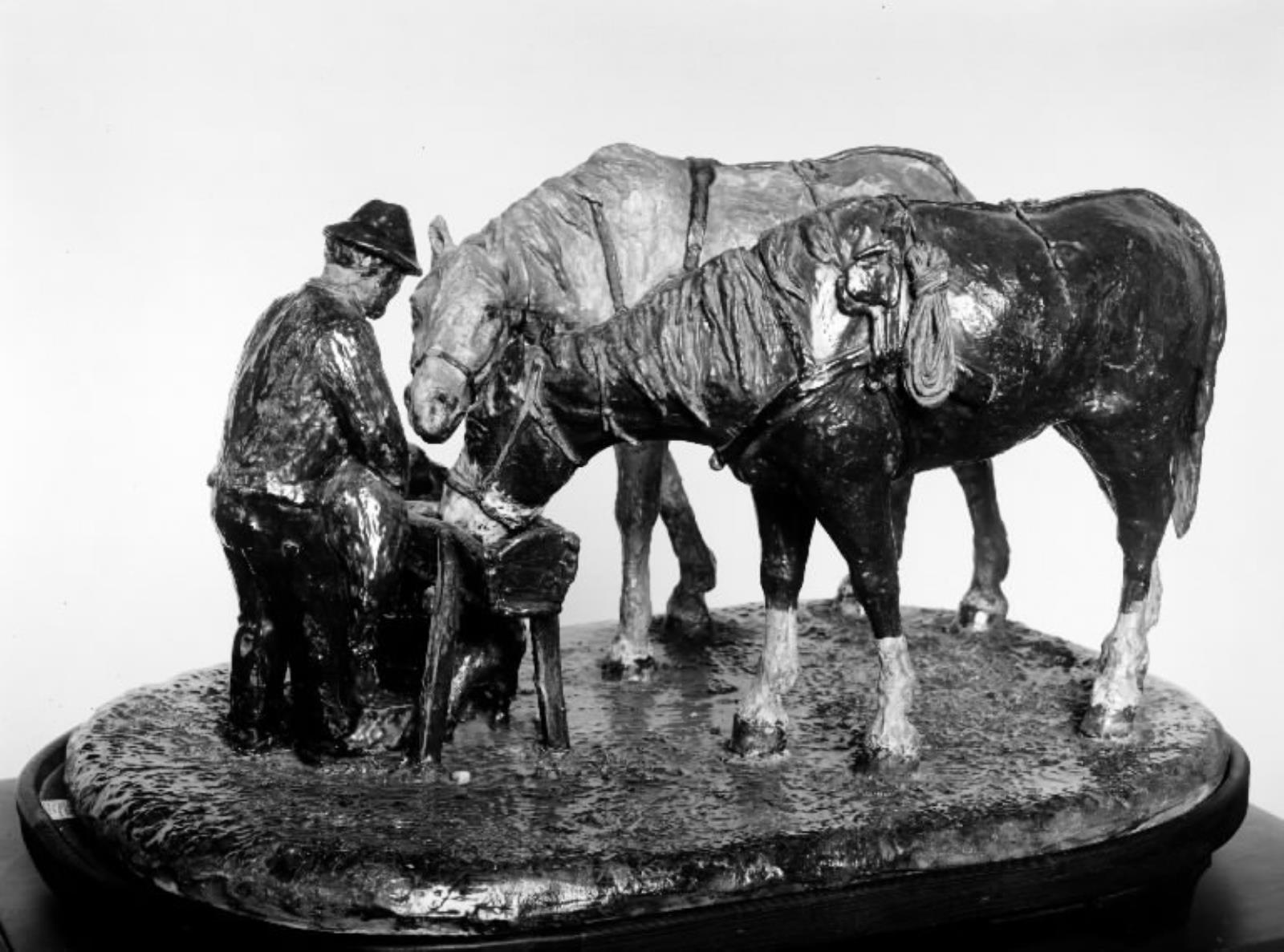 Et par heste som fodres