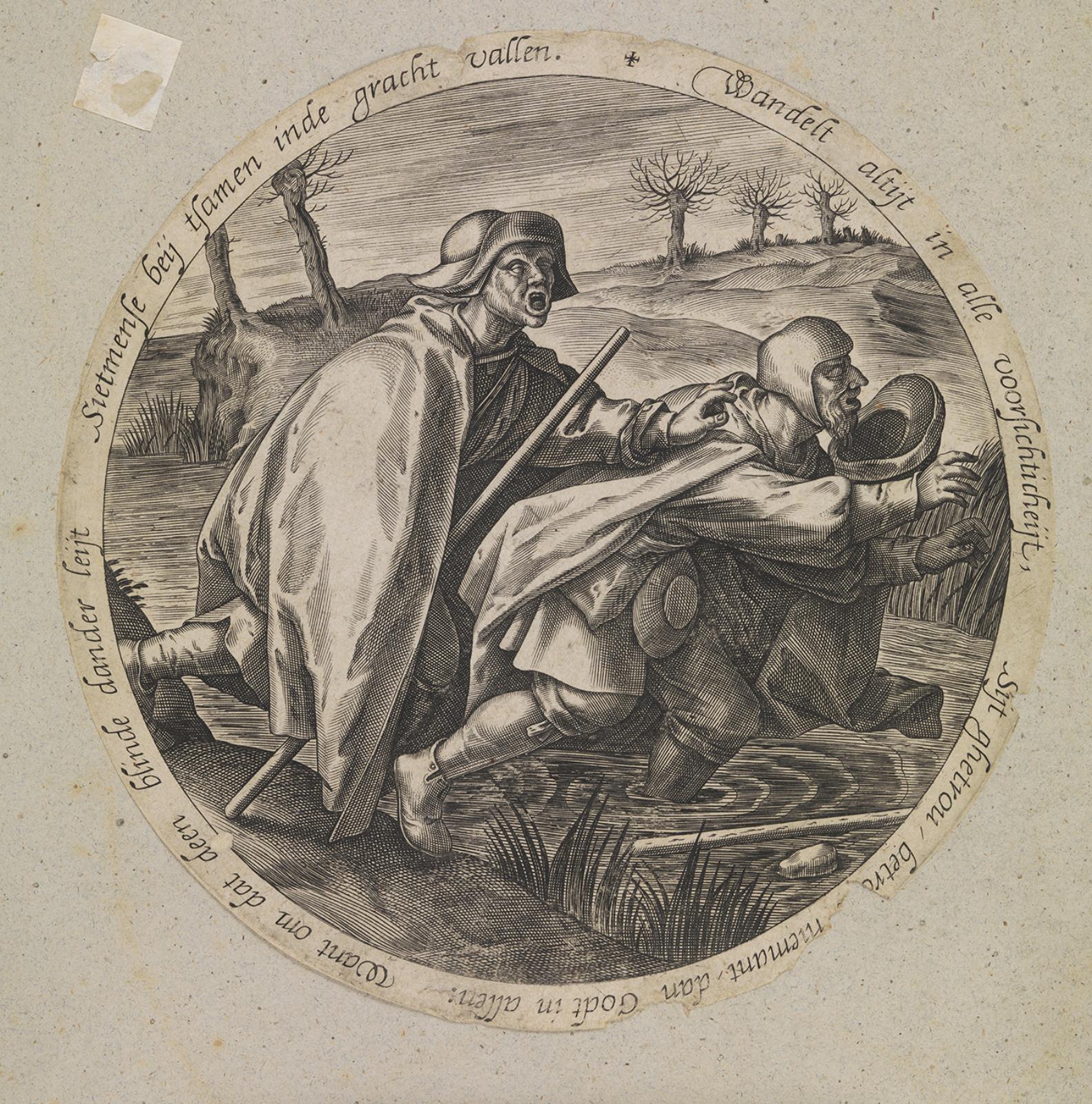 Den blinde, der leder en blind