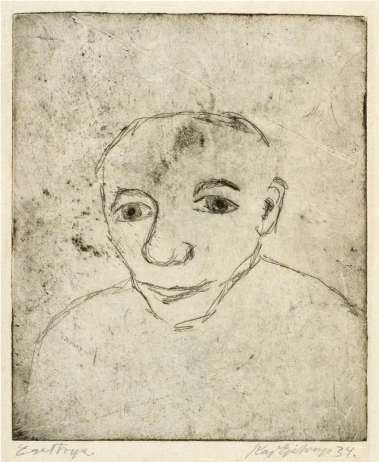 Et klovnehoved, Leo Estvad, 1928