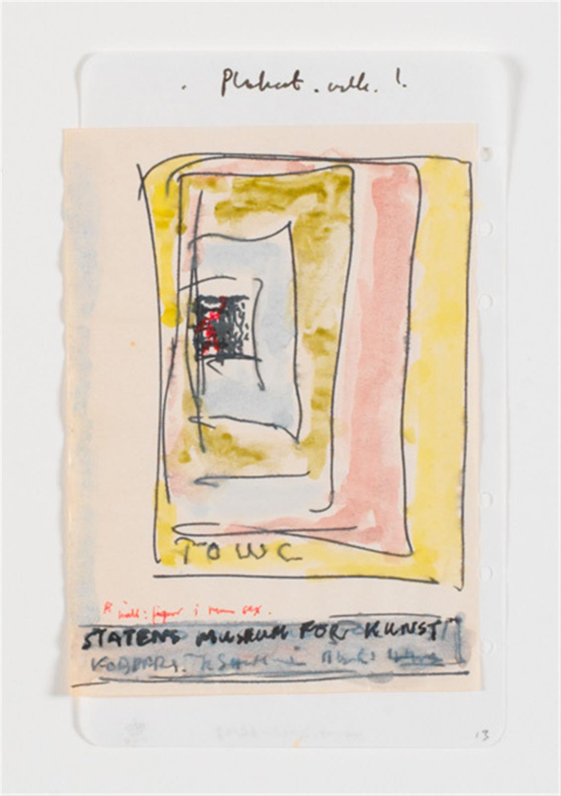 Notater og udkast omkring udstillingen "T.O.W.C...." etc, William Louis Sørensen, 1990