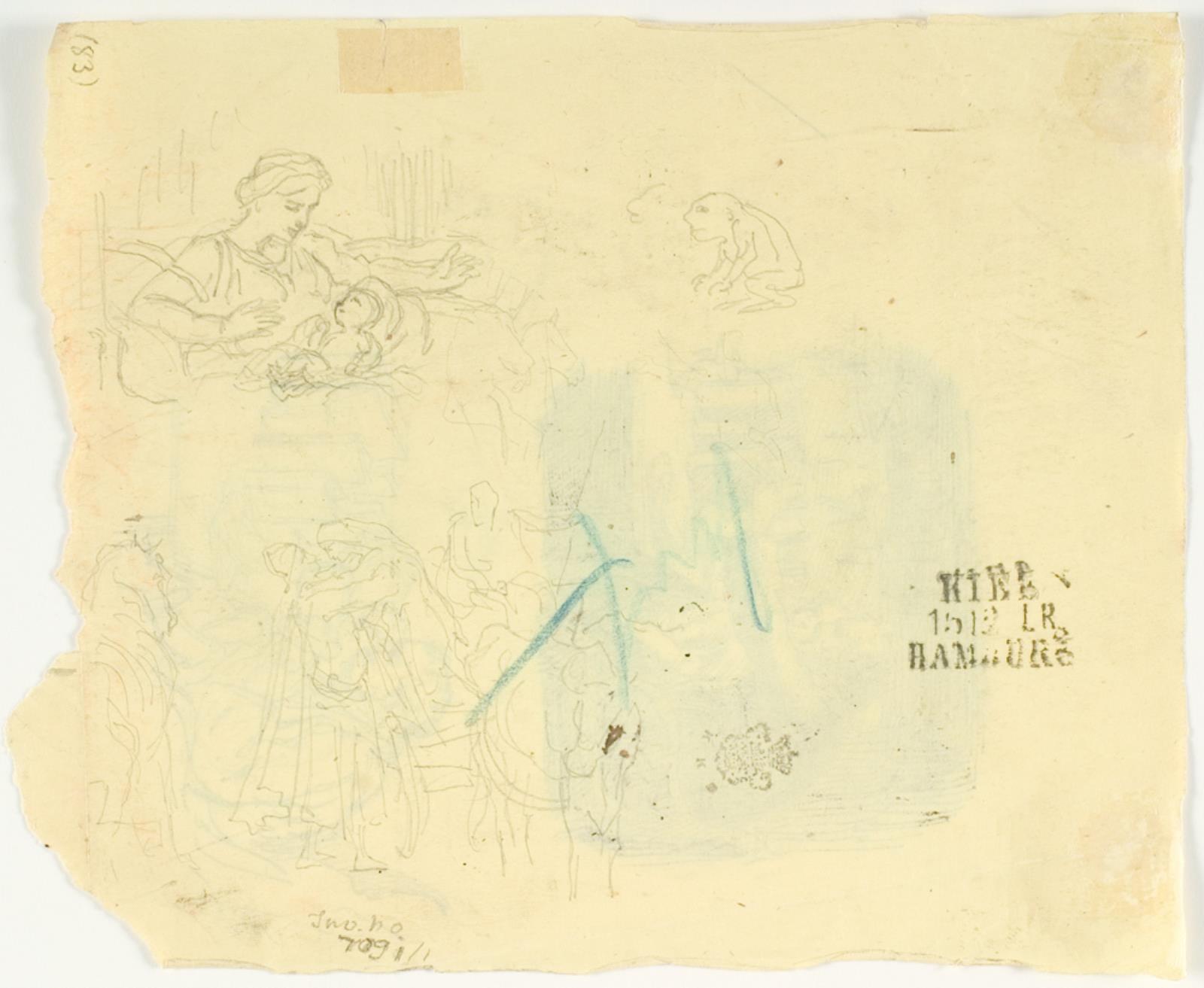 Illustrationsudkast, bl.a. til H.C. Andersen, Dyndkongens Datter