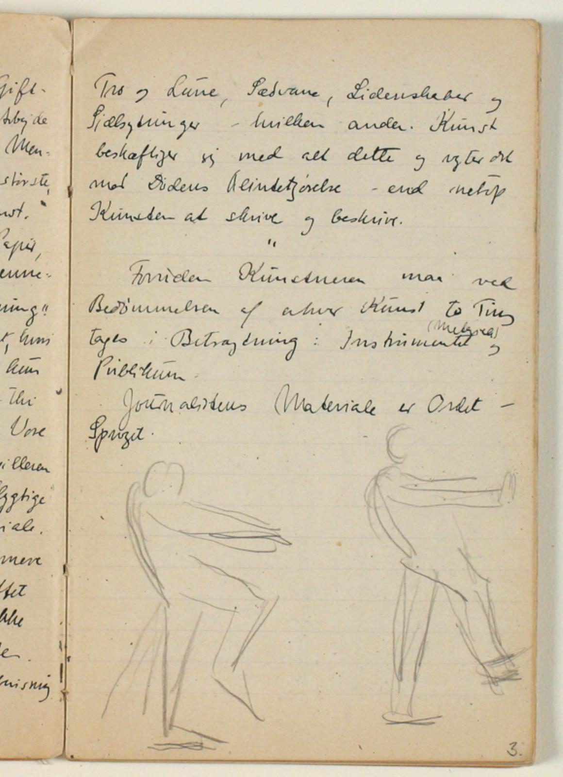 Notat vedrørende stil og journalistik samt skitser af figurer