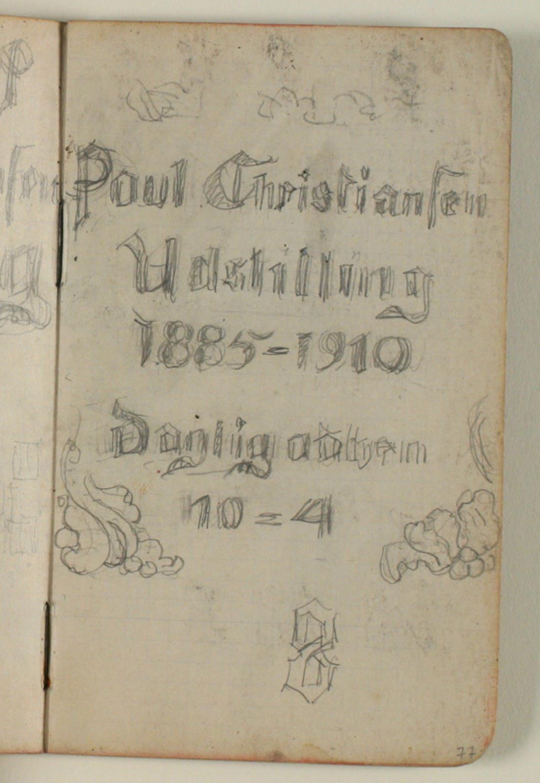 Udkast til plakat formentlig til Poul S. Christiansens jubilæumsudstilling i 1910