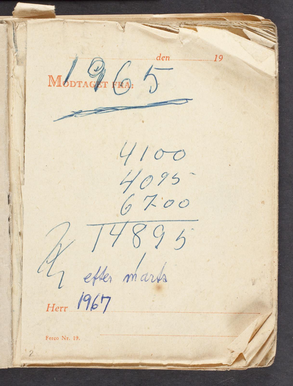 Datering, Bjørn Nørgaard, 1965-1967