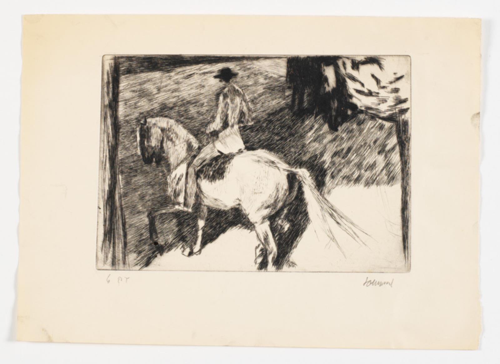 Rytter og hest, Hans Lollesgaard, 1952-1955