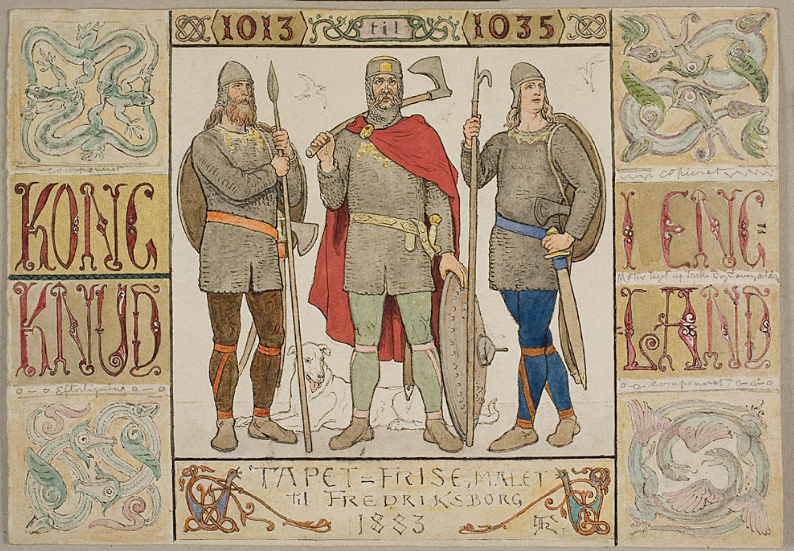 "Tapet-frise, malet til Fredriksborg 1883"