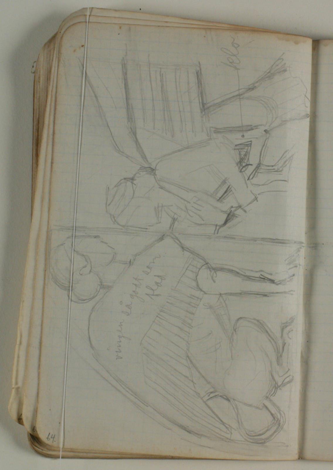 Studier af sfinxer. Efter relieffer. Notat