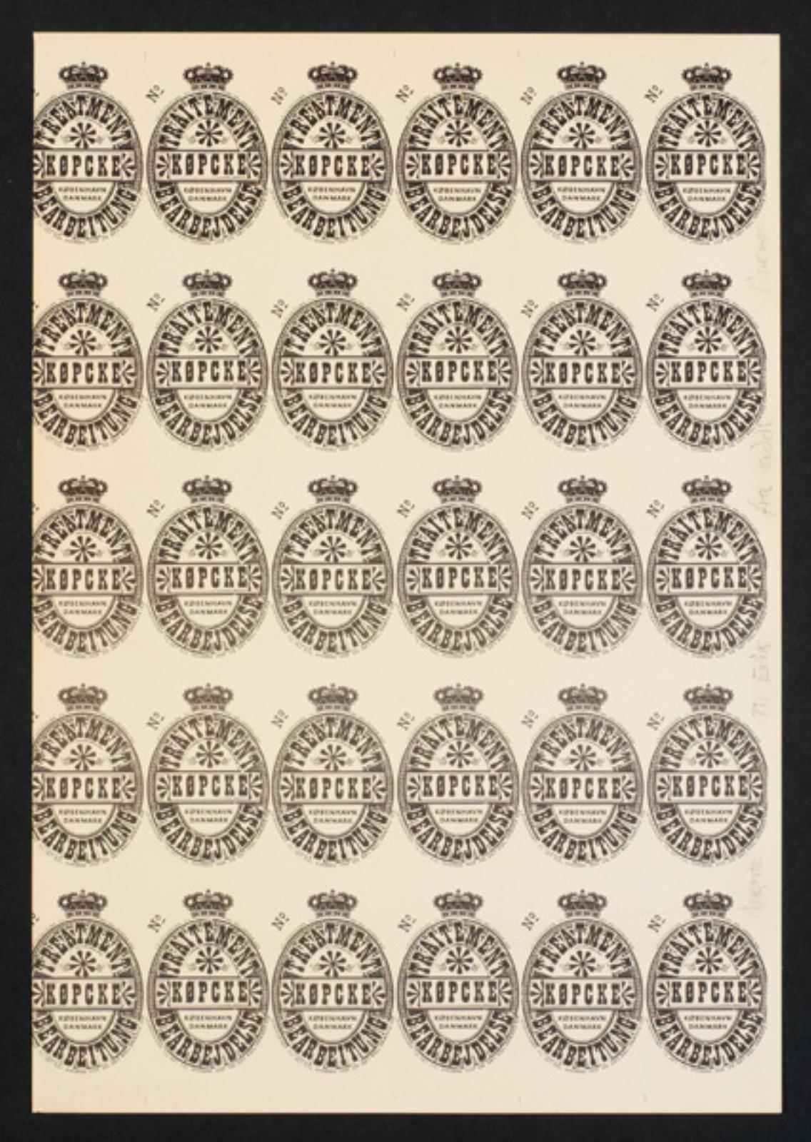 "Øletiketter", Arthur Köpcke, 1965-1977