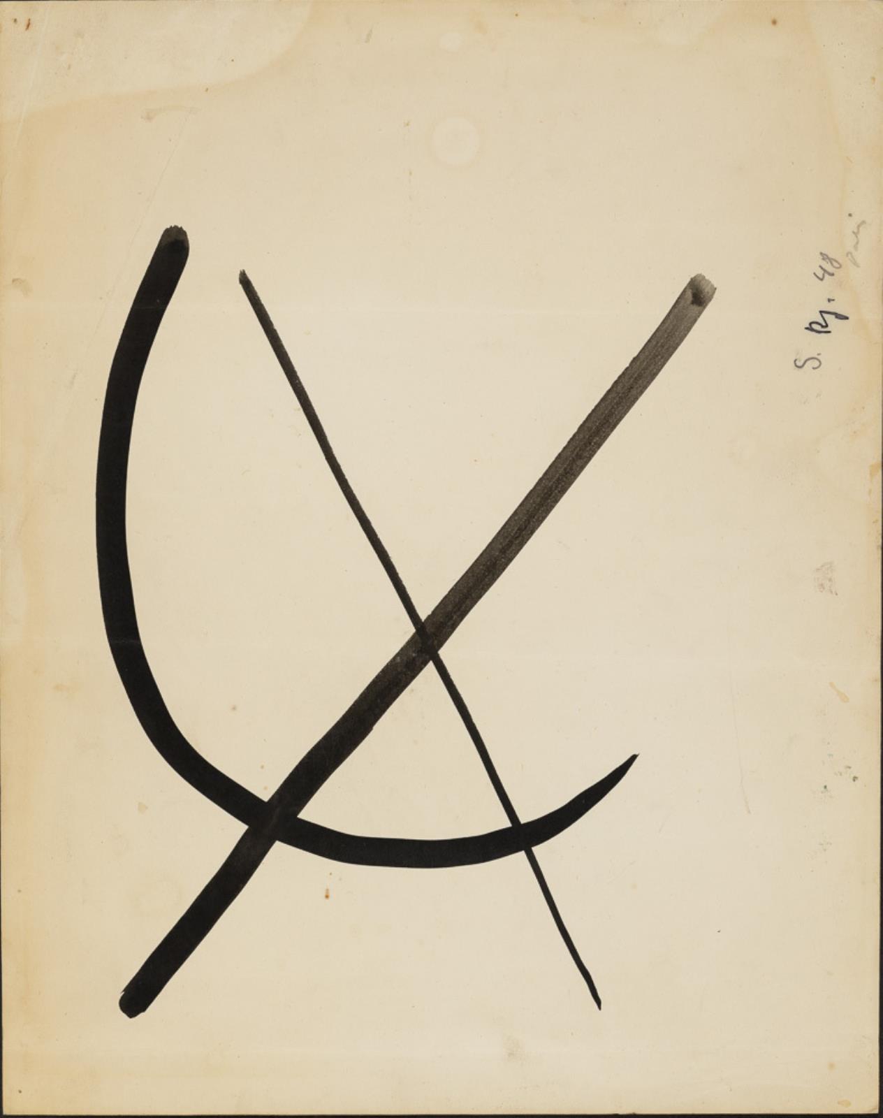 Penseltegning. Paris 1948, Robert Jacobsen, 1948