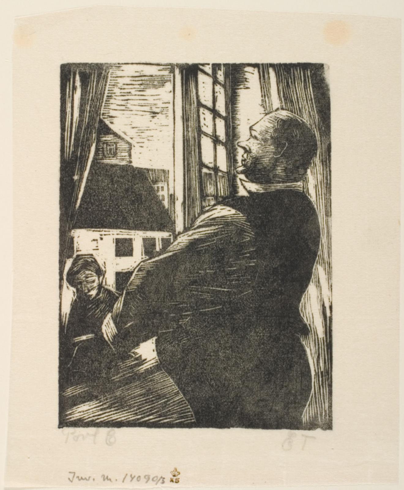 En mand ser ud af et vindue, Povl Christensen, 1938