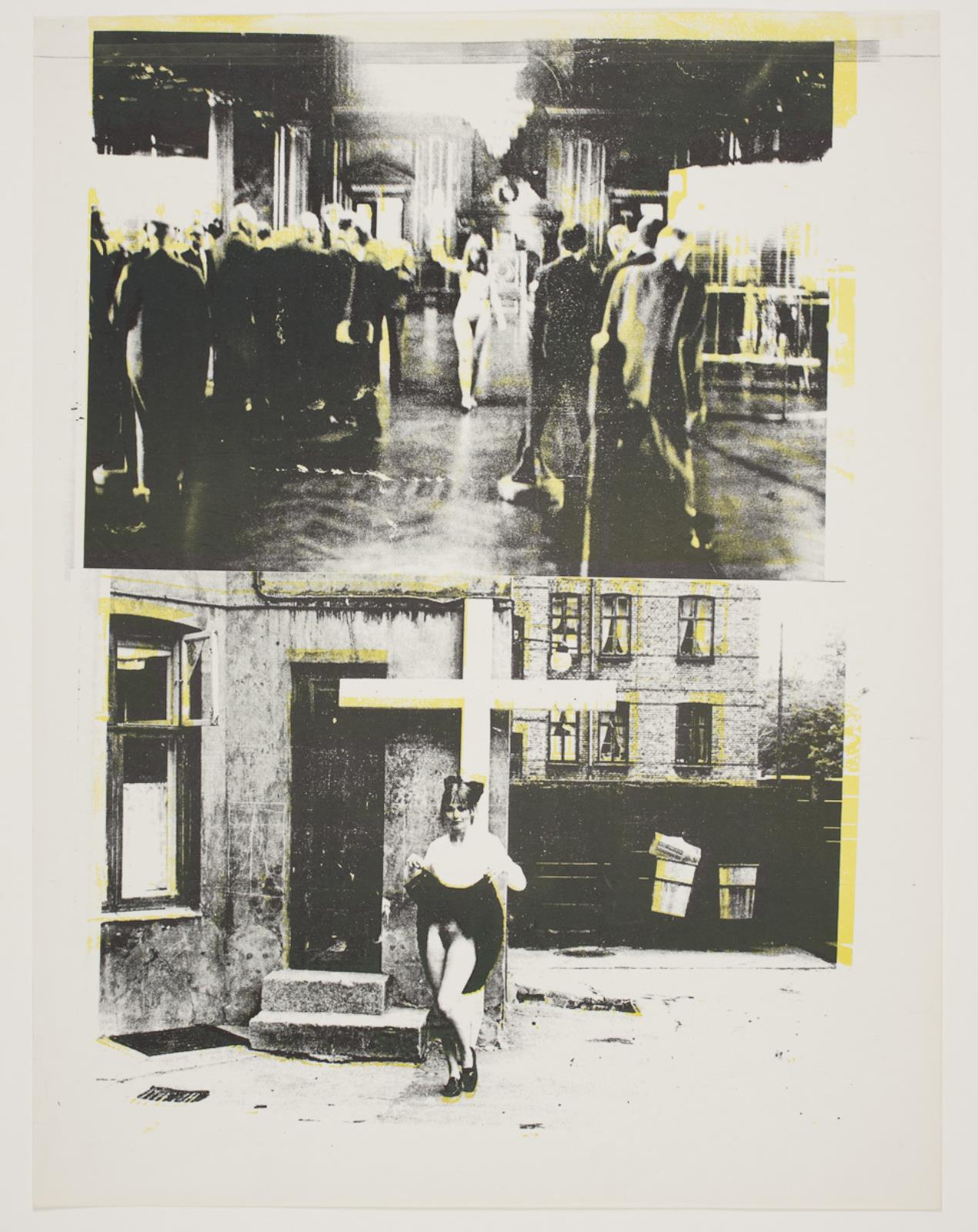 Dobbeltbillede fra serien "Den kvindelige Kristus"., Lene Adler Petersen, 1969