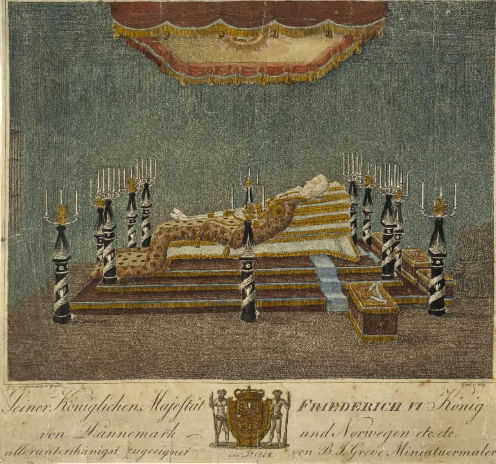 Christian 7. paa lit de parade, Wolf, 1808
