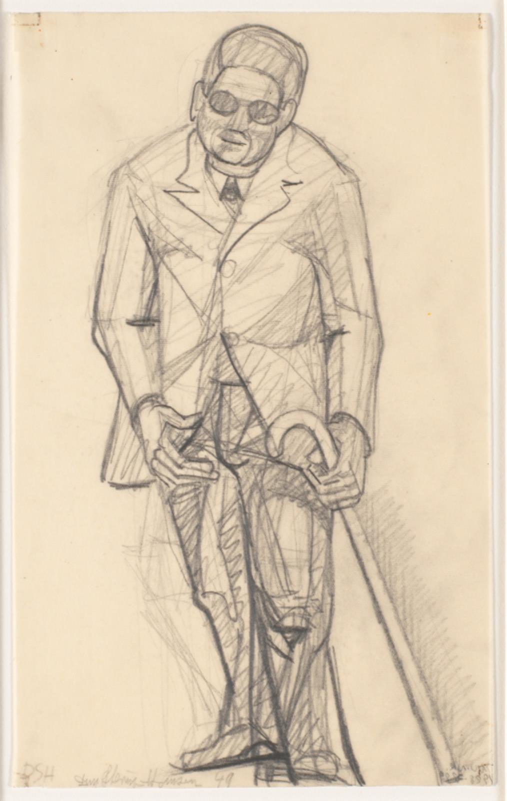 Figurstudie til kompositionen: De krigsblinde, Dan Sterup-Hansen, 1949