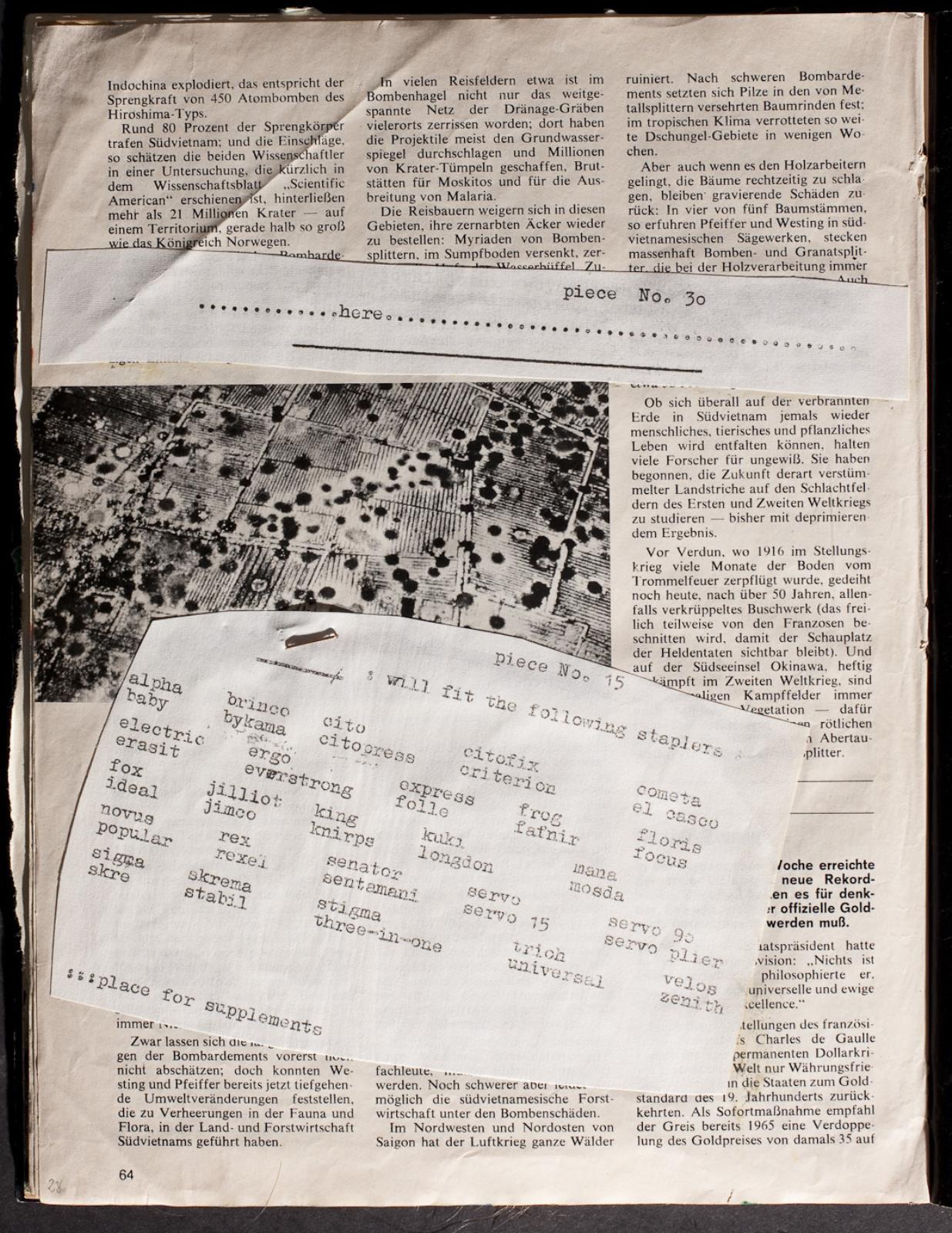 Bearbejdelse af tysk tidsskrift (Das Spiegel nr. 33/1972), Arthur Köpcke, 1972