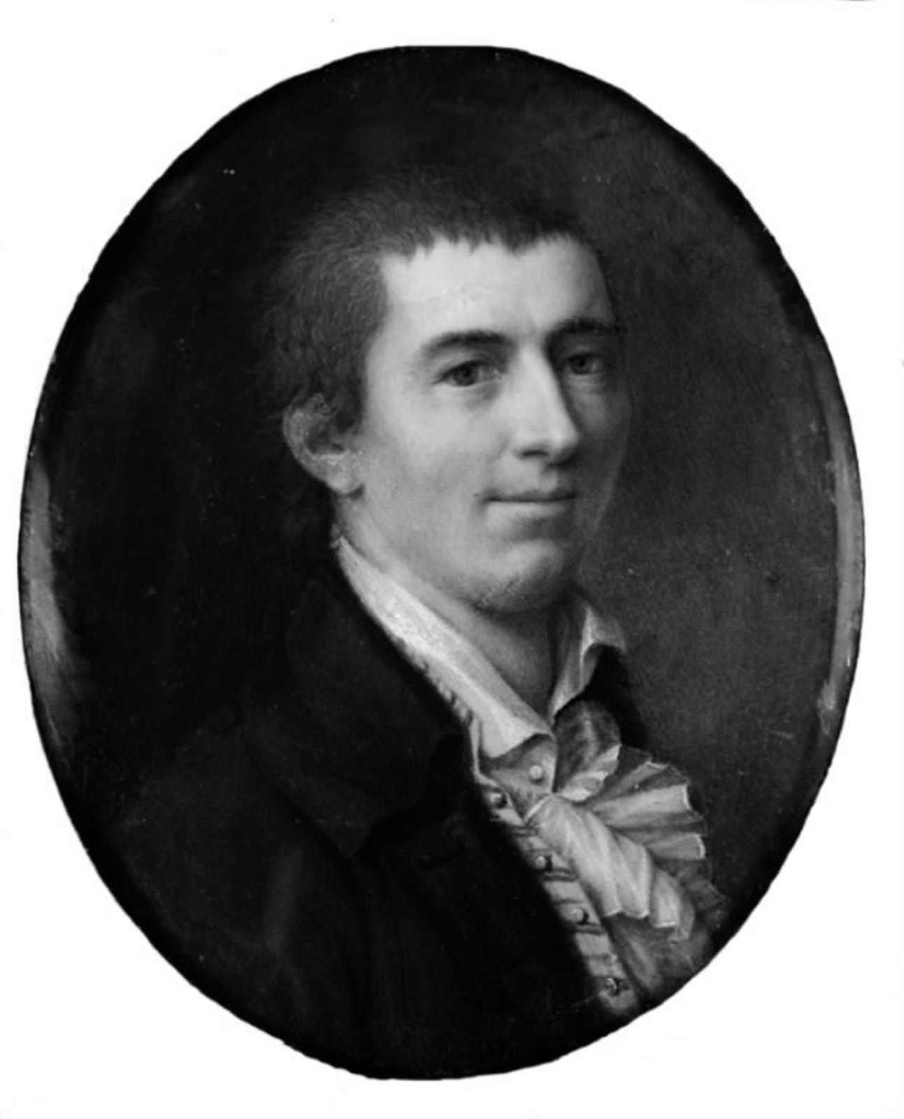 Portræt af ubekendt mand i blå frakke