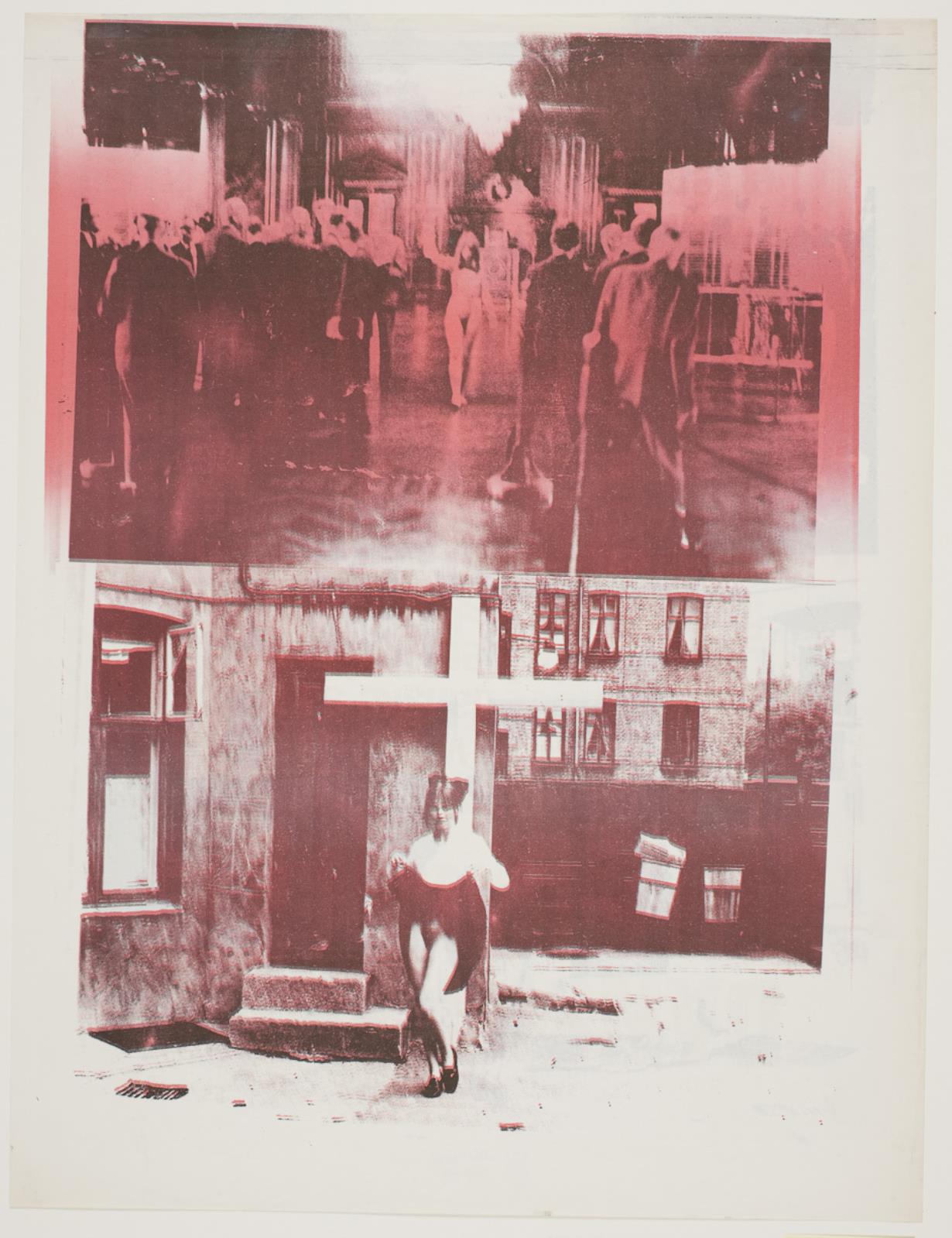 Dobbeltbillede fra serien "Den kvindelige Kristus"., Lene Adler Petersen, 1969
