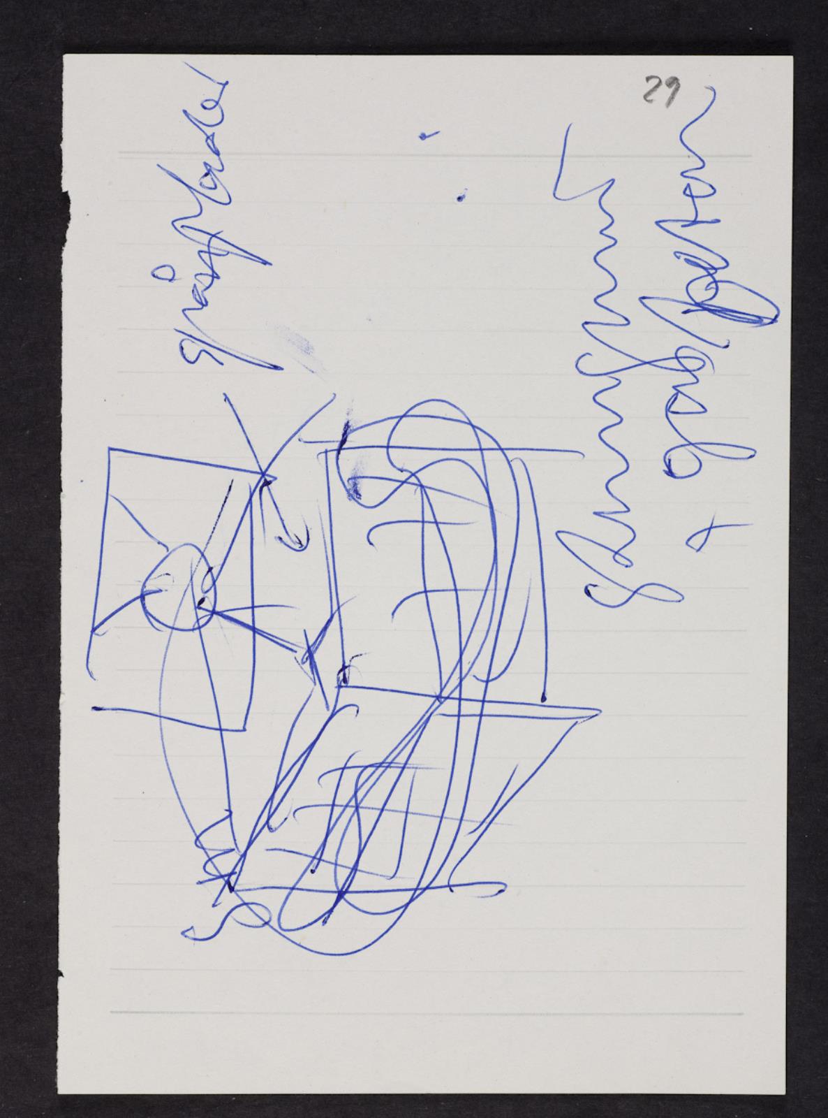 Notater og skitse, Claus Carstensen, 1986