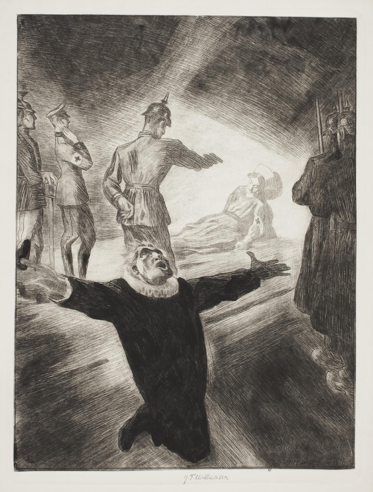 Miss Edith Cavell's Matyrium, J.F. Willumsen, 1916