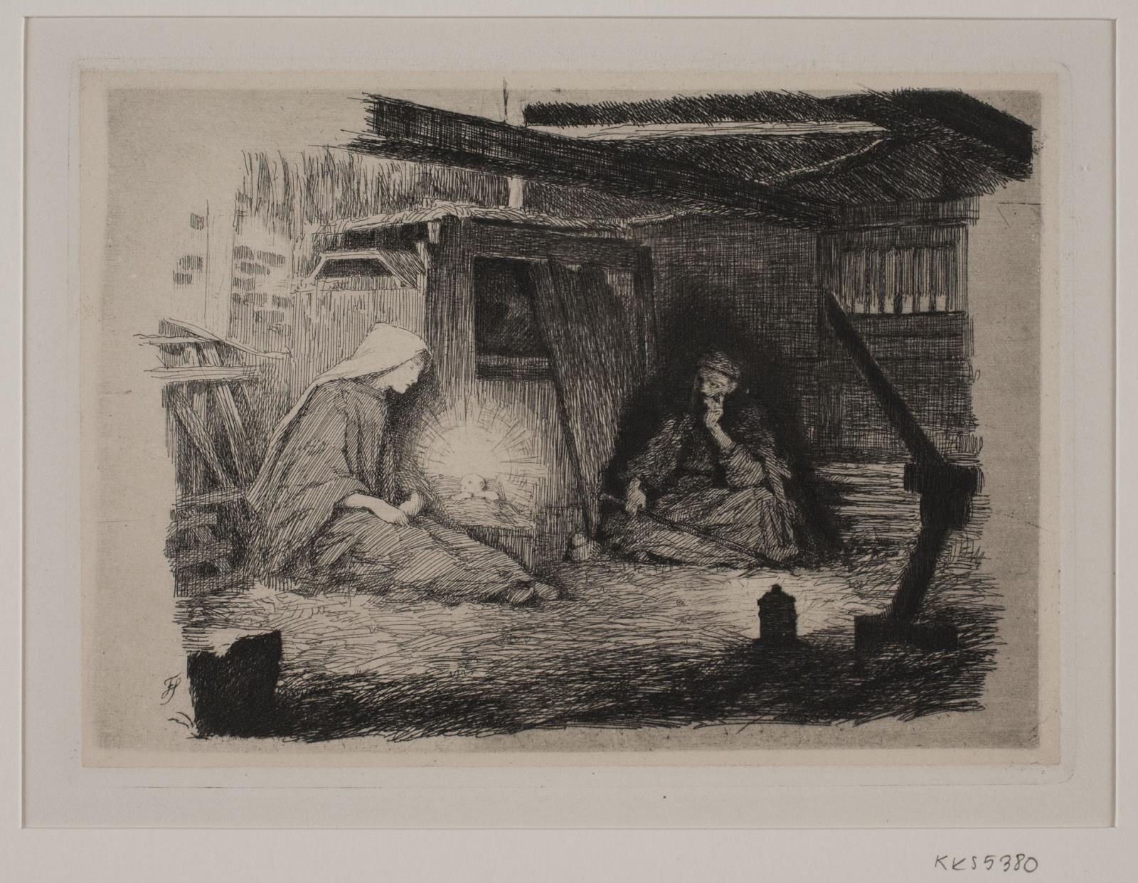 Maria, Kristusbarnet og Josef julemorgen