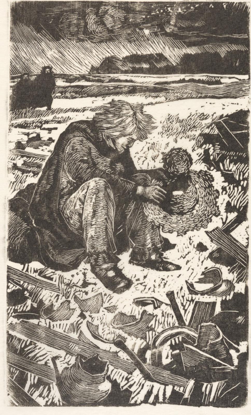 Illustration til Saxo's "Amled". Frontispice, Povl Christensen, 1952