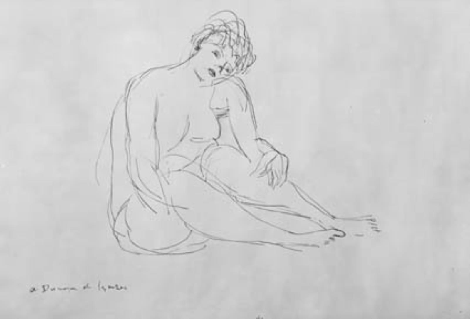Siddende kvindelig model, André Dunoyer de Segonzac, 1936