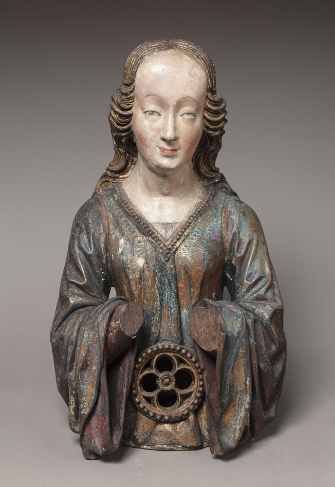 Halvfigur af helgeninde