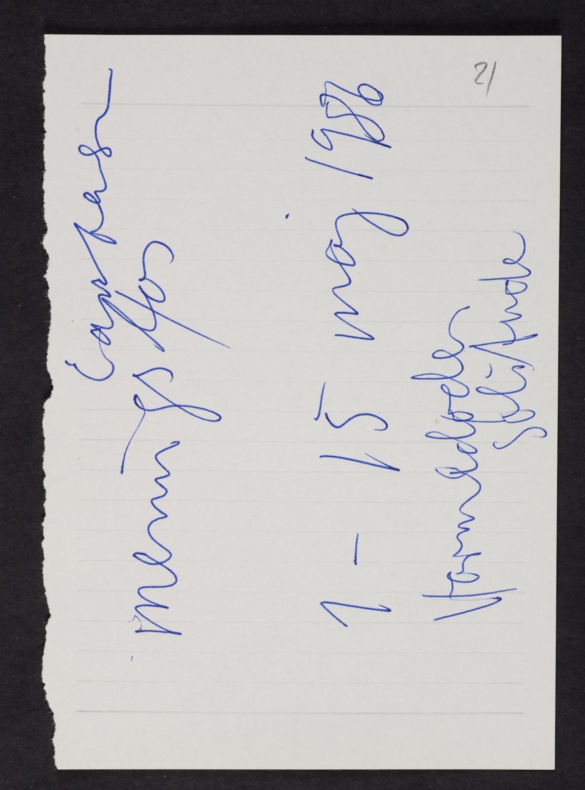 Notater, Claus Carstensen, 1986