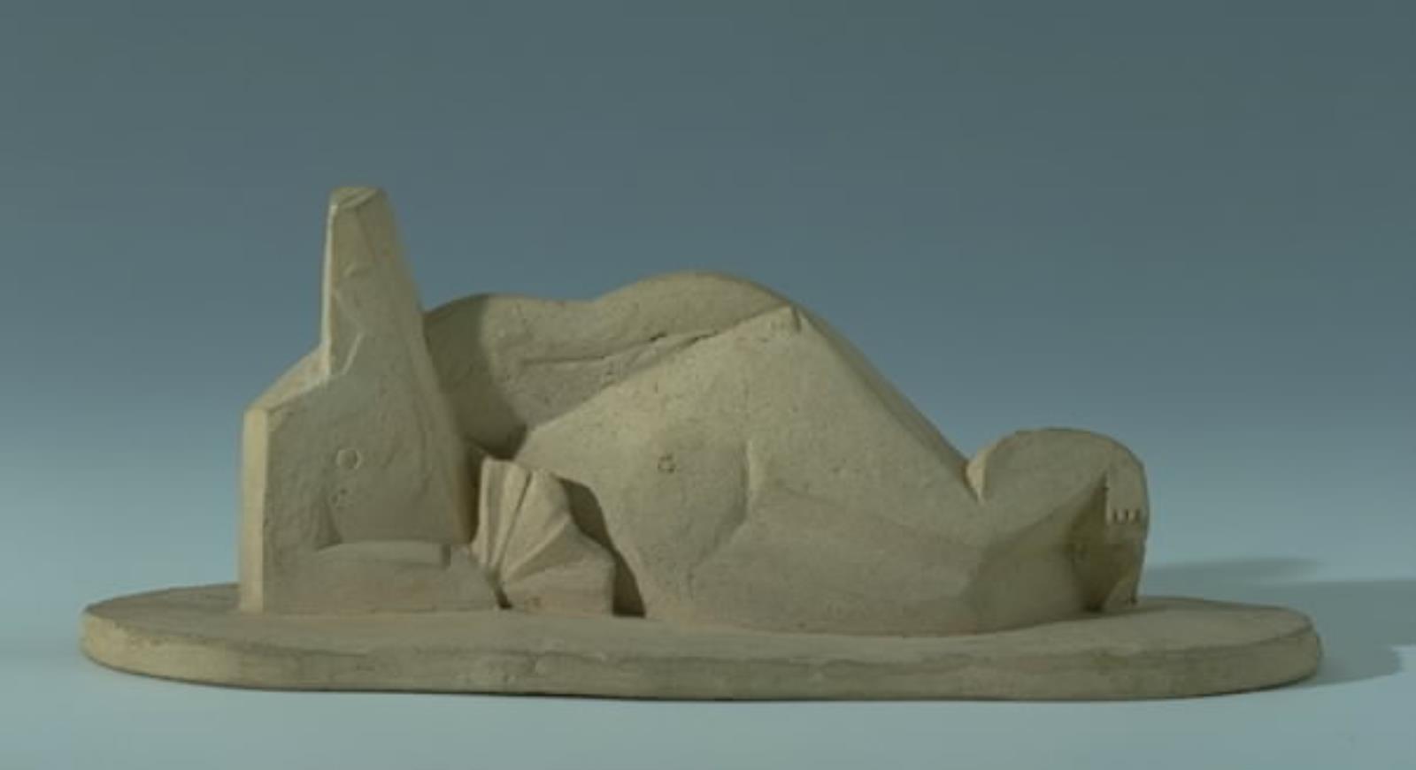 Liggende kvinde med vifte