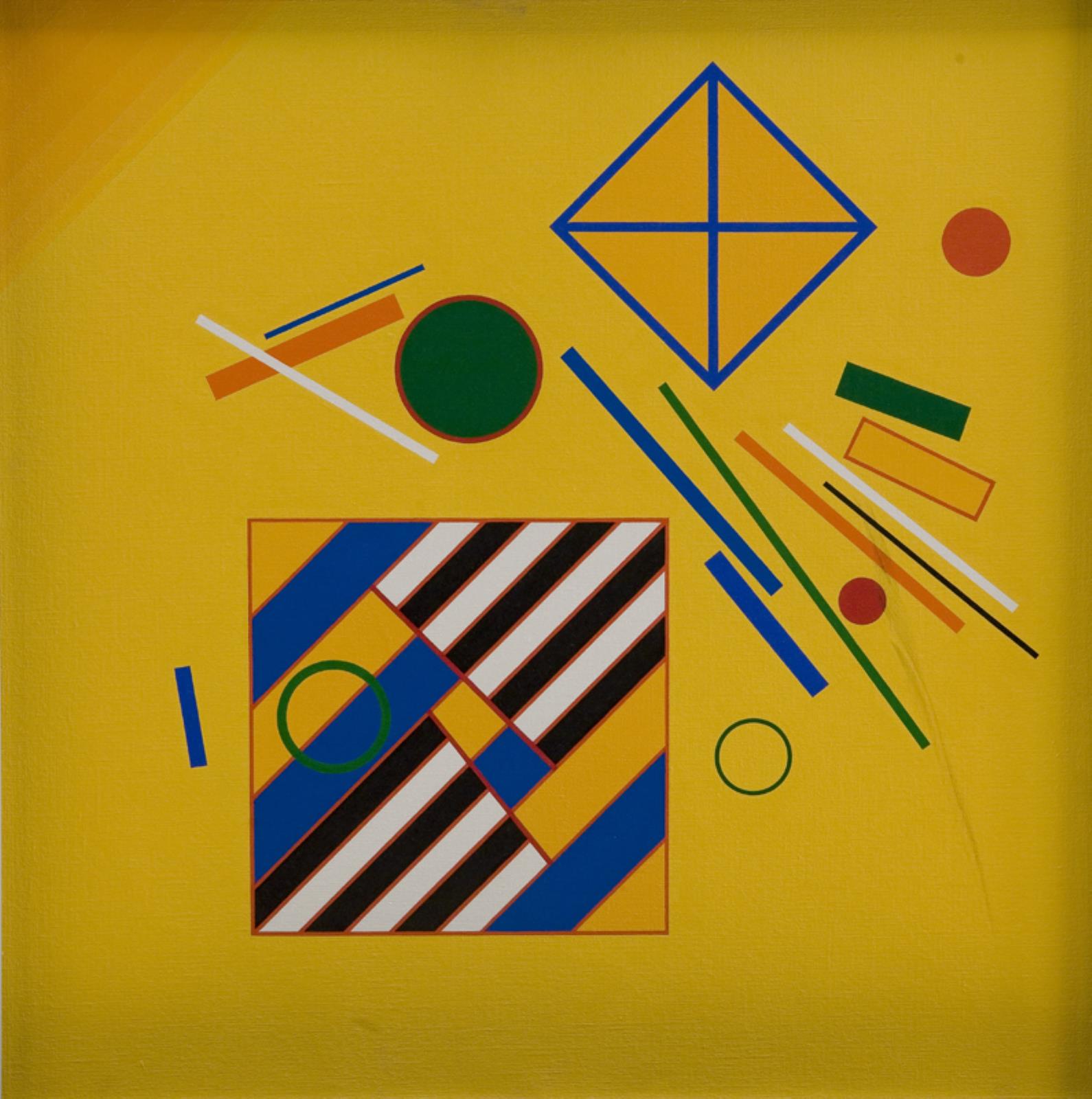 Komposition bestående af syv diagonale billedelementer, Mogens Lohmann, 1979