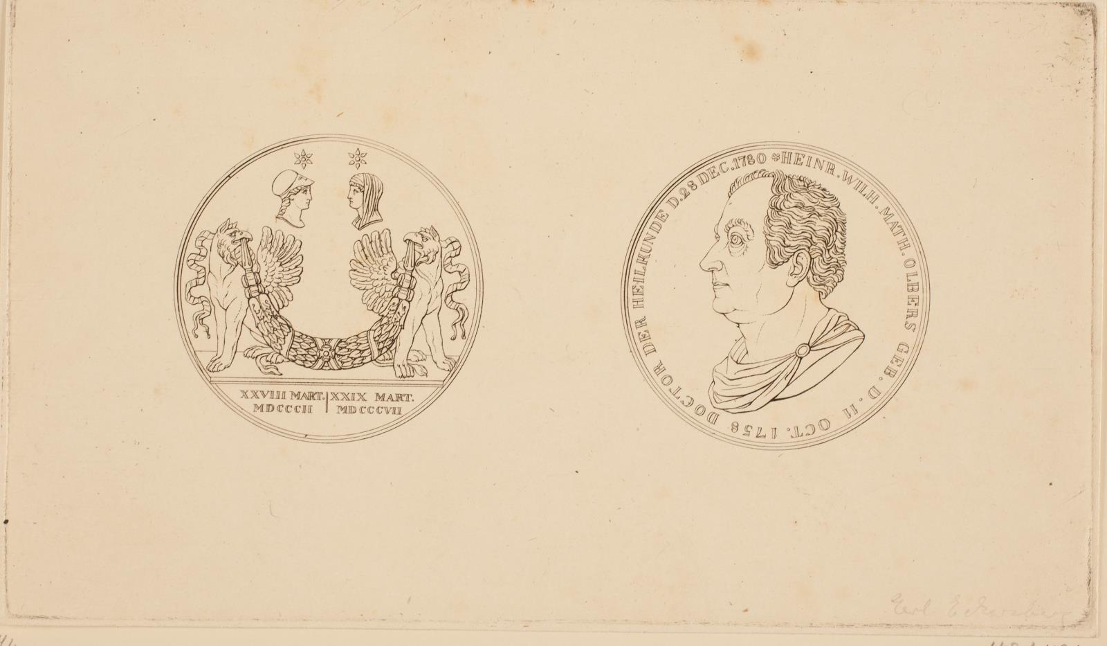 Medalje over astronom Heinrich Wilhelm Olbers