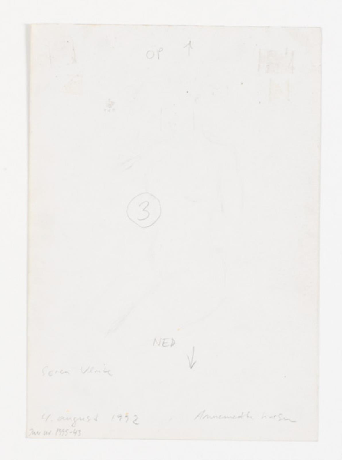 Skitse af nøgen, siddende kvinde, Annemette Larsen, 1992
