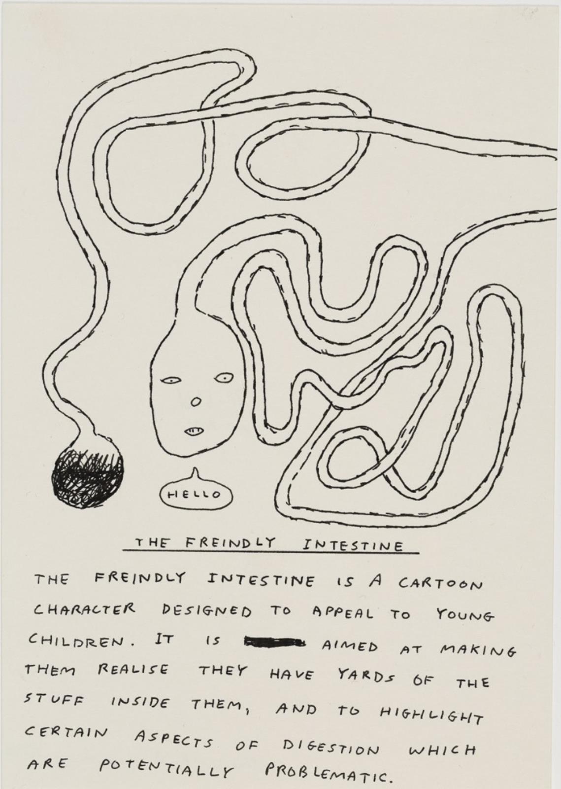 Uden titel (The Friendly Intestine), David Shrigley, 1996