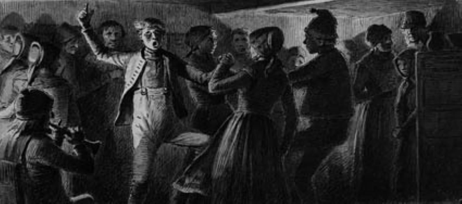 Illustration til St. St. Blicher: "Mowns". Dans i bondestue