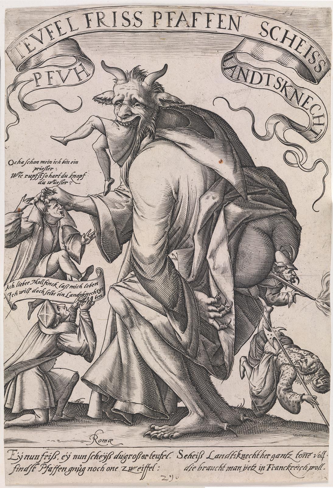 Djævel spiser paver og skider landsknægte