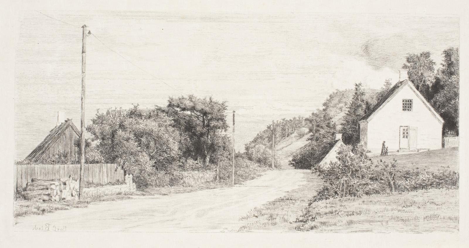 Landevejen mellem husene